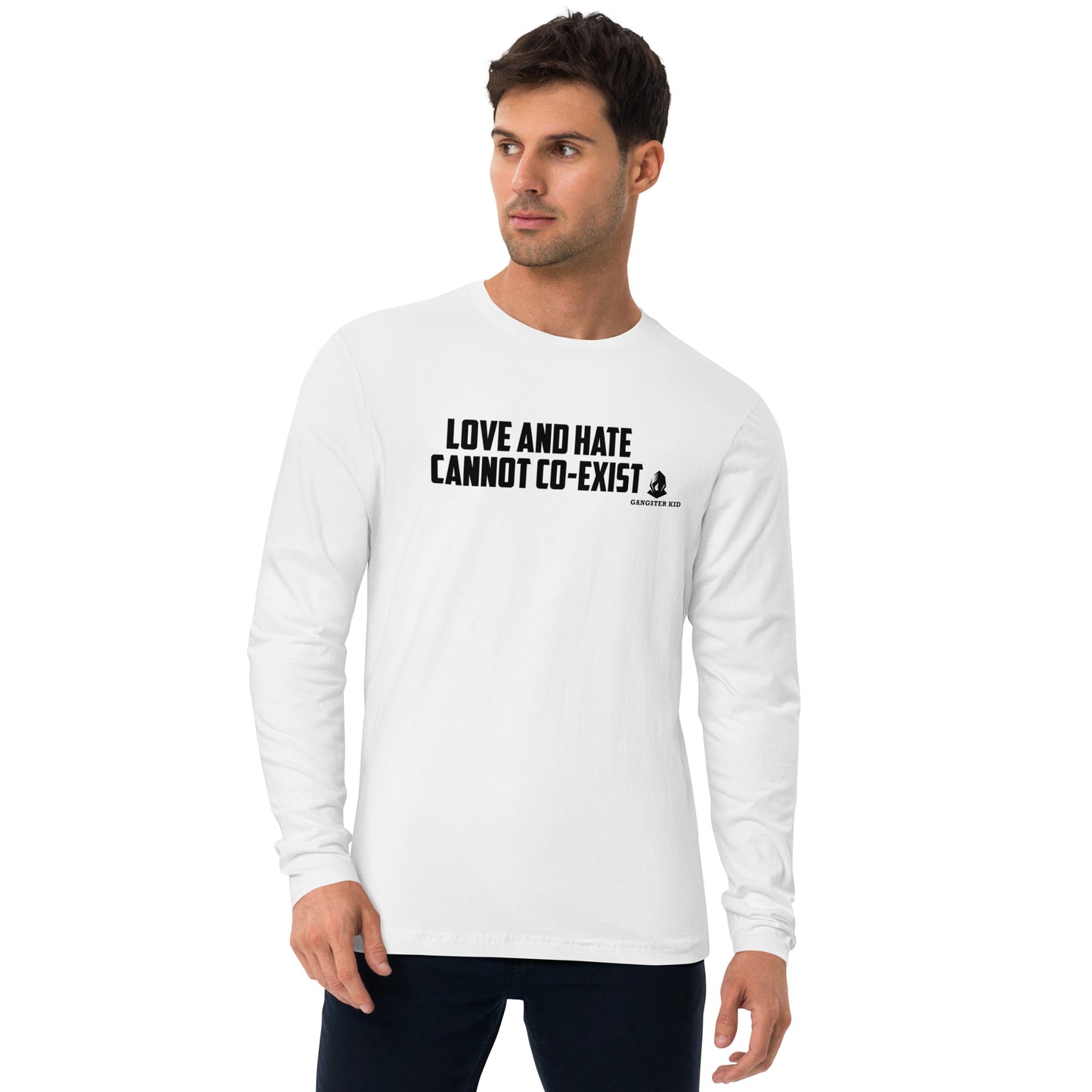 Love And Hate Long Sleeve Fitted Crew