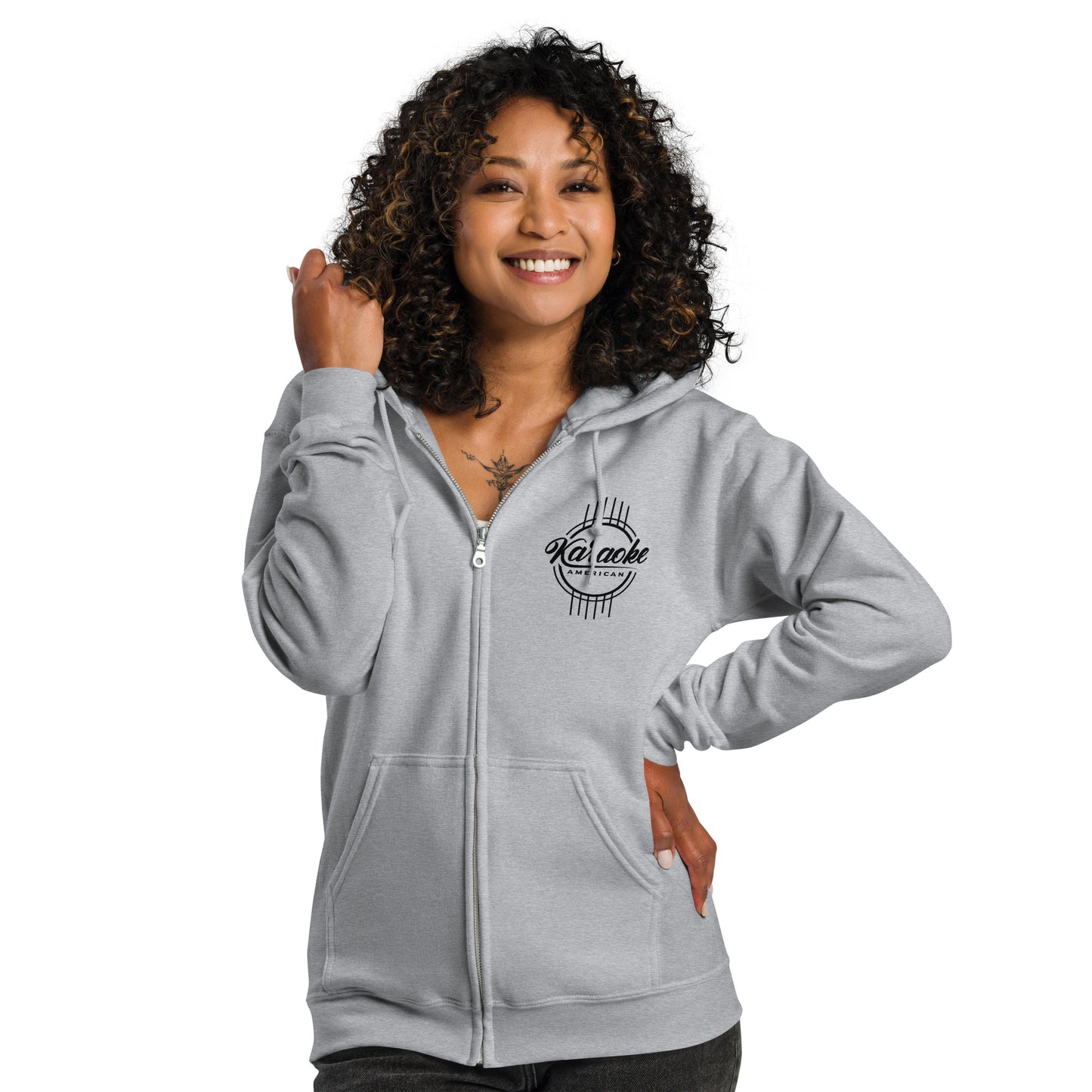 Karaoke American Unisex heavy blend zip hoodie