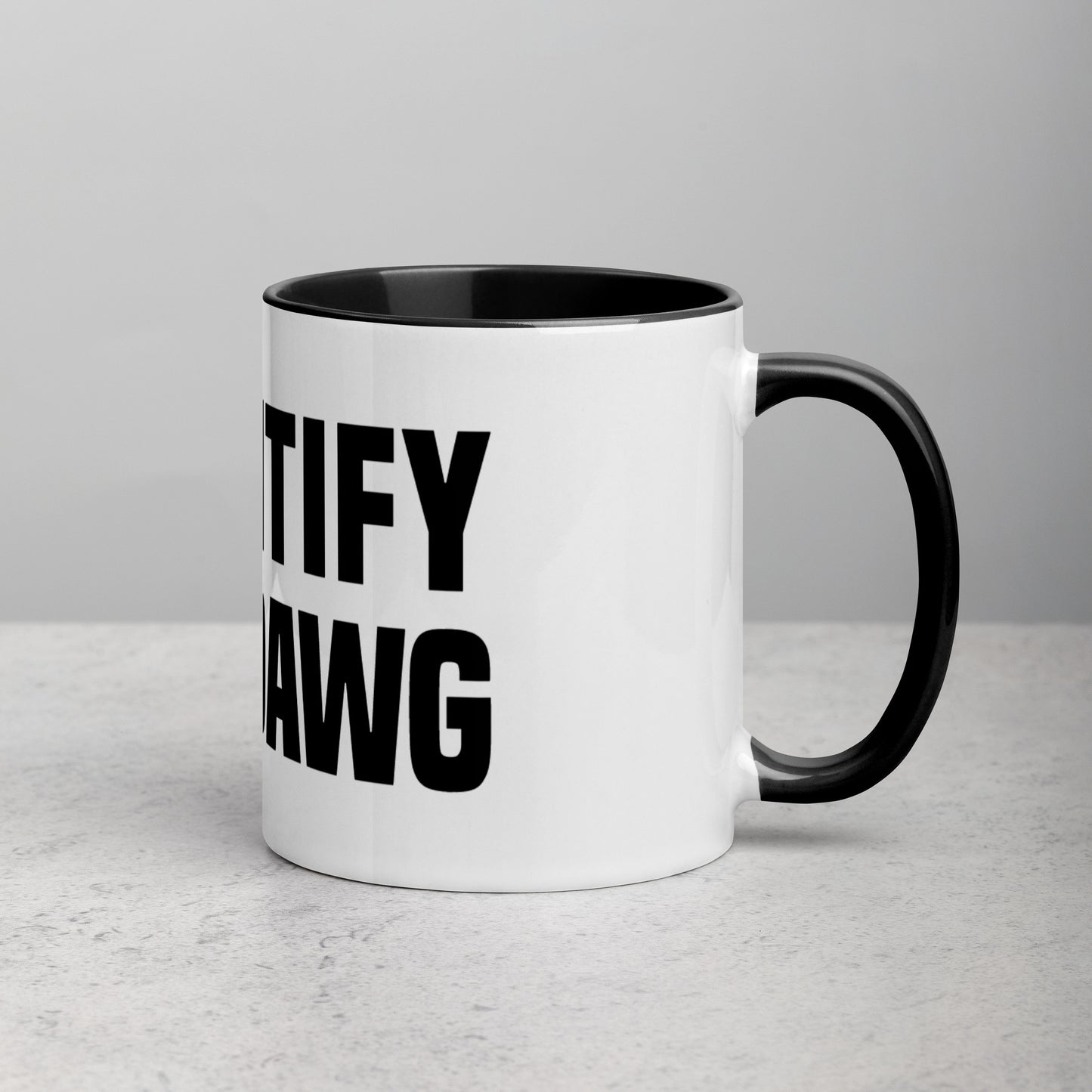 I Identify As A Dawg Mug with Color Inside