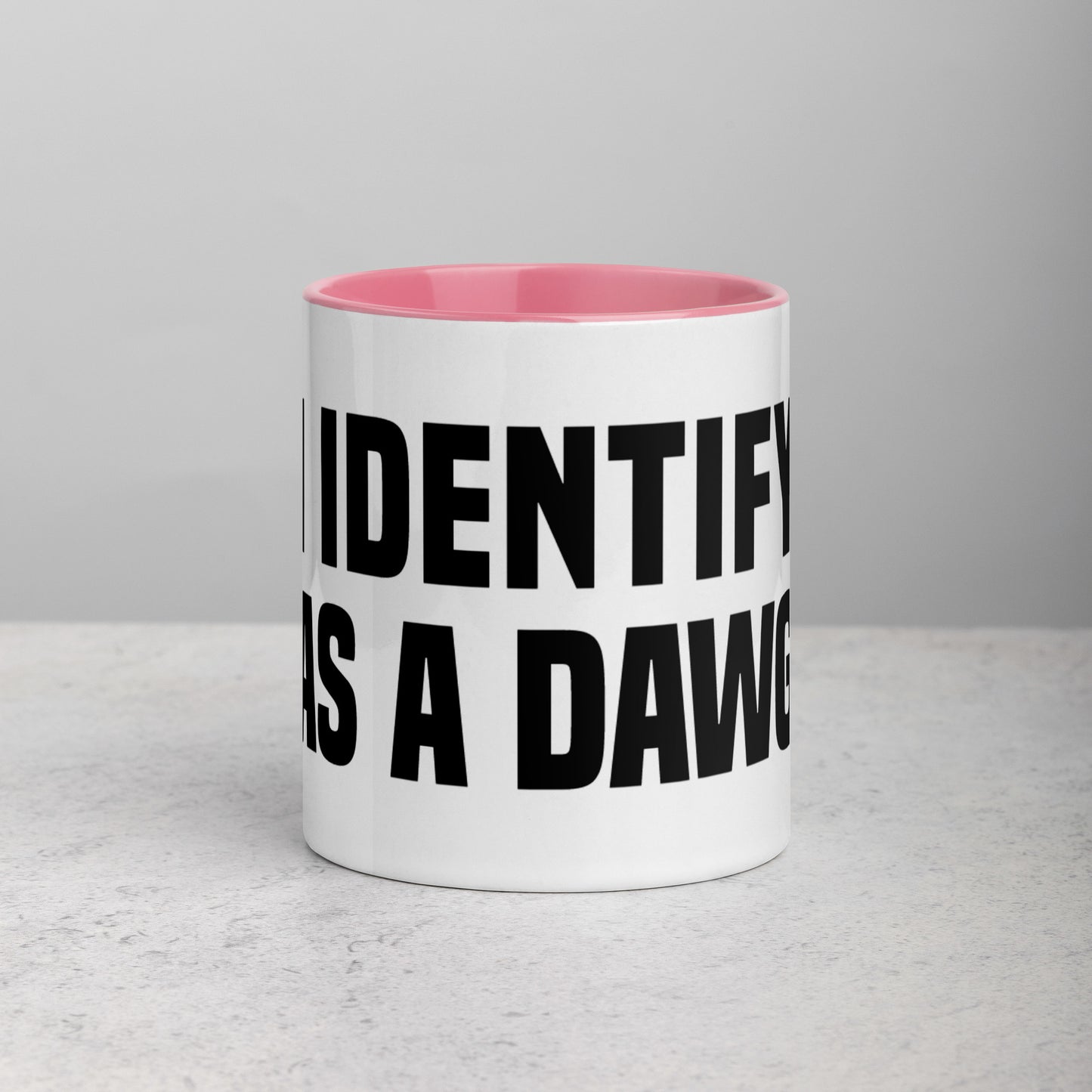 I Identify As A Dawg Mug with Color Inside