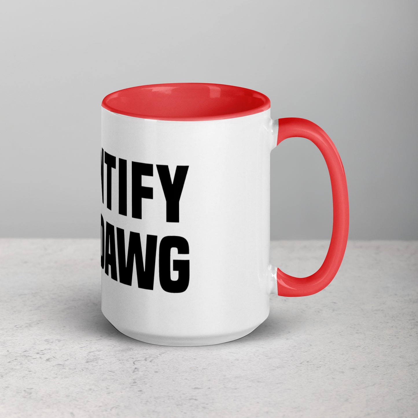 I Identify As A Dawg Mug with Color Inside