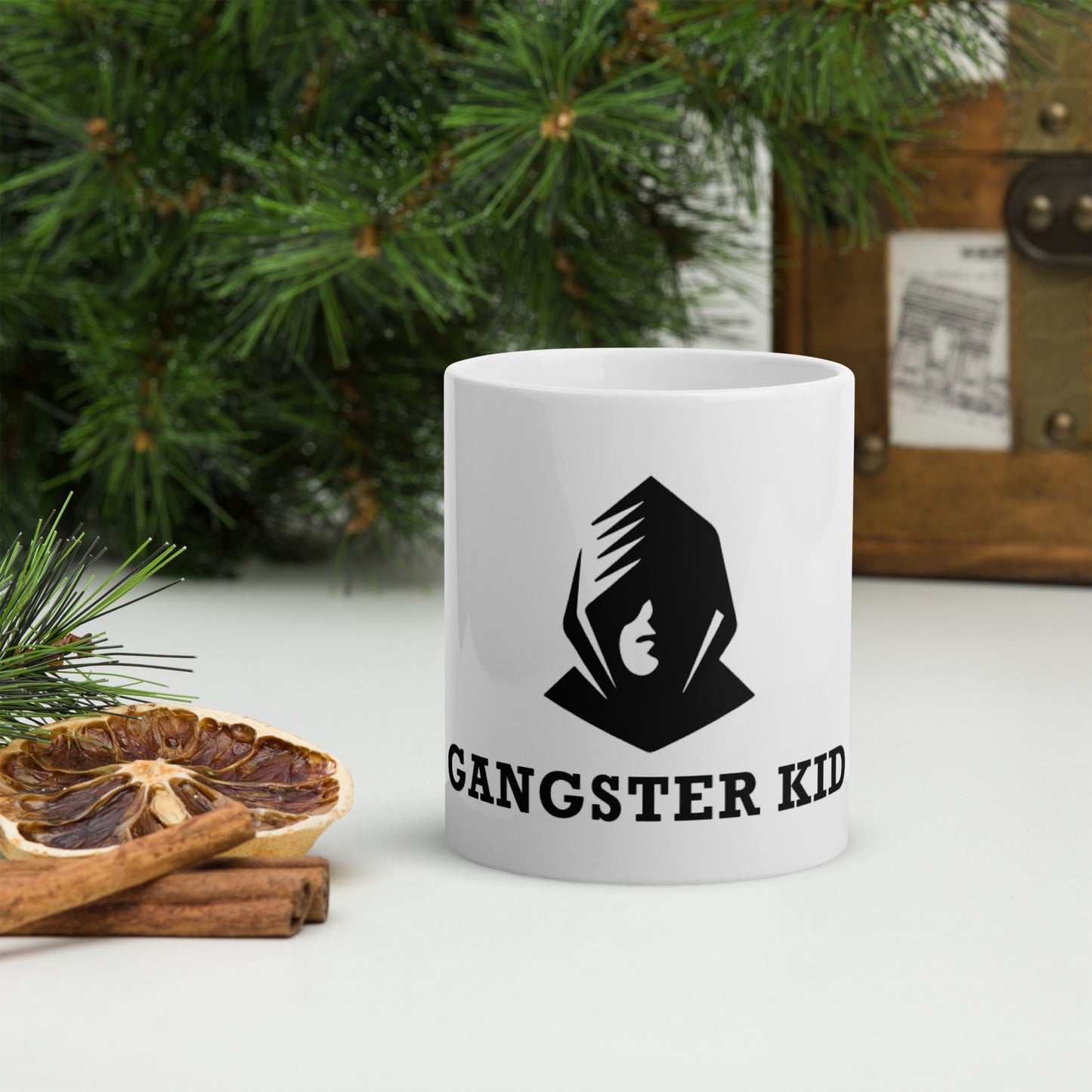 Gangster Kid White glossy mug