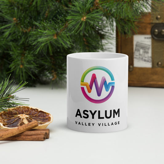 Asylum White glossy mug