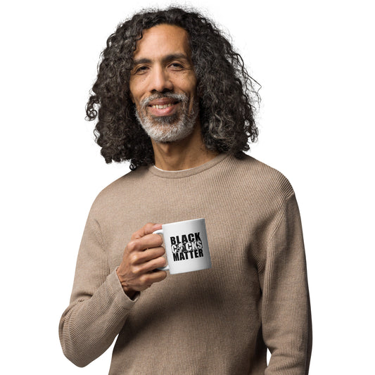 Black Cocks Matter White glossy mug