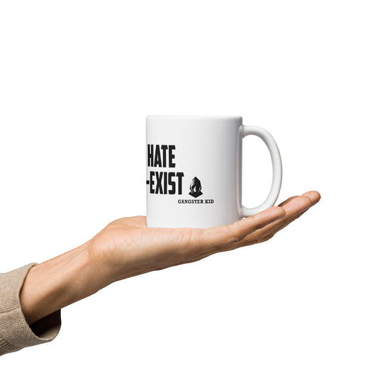 Love And Hate White glossy mug